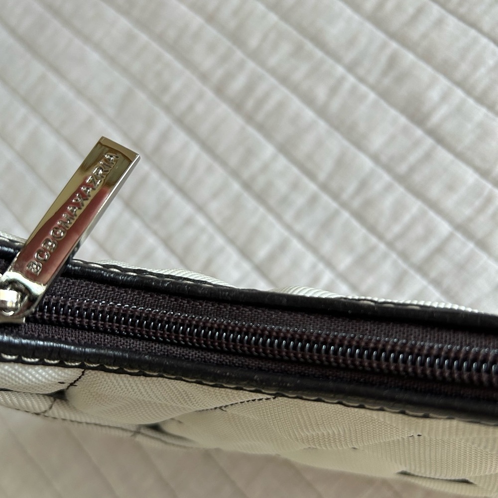 BCBG Y2K rare quilted, off-white, brown leather shoulder bagette small - Picture 6 of 16